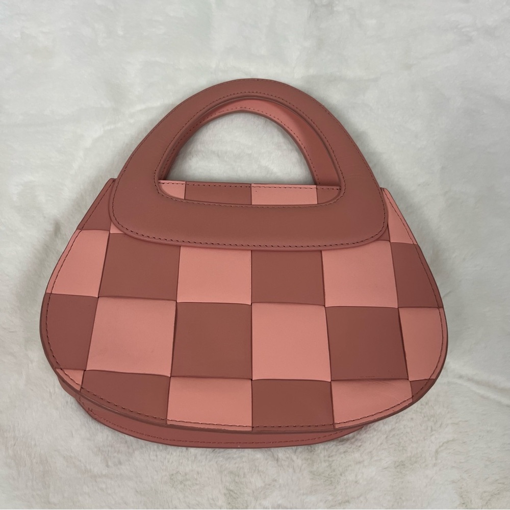LELE SADOUGHI CARLA CHECKERED LEATHER TOP HANDLE BAG - Picture 11 of 12